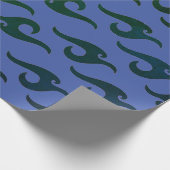 Papier Cadeau Motif JAPONAIS BLEU ET NOIR (Coin)