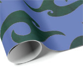 Papier Cadeau Motif JAPONAIS BLEU ET NOIR (Coin rond)