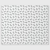 Papier Cadeau Motif japonais de libellule, noir et blanc (Plat)