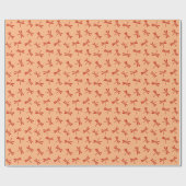 Papier Cadeau Motif japonais de libellules, Mandarin Orange (Plat)