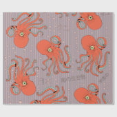 Papier Cadeau Motif japonais de poulpe (Plat)