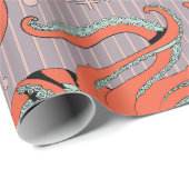Papier Cadeau Motif japonais de poulpe (Coin rond)
