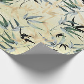 Papier Cadeau Motif japonais en bambou or vert  (Coin)