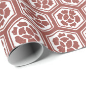 Papier Cadeau Motif japonais Kabuki - Rouge (Coin rond)