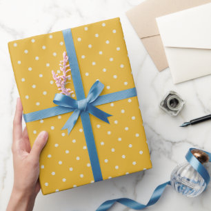 Papier Cadeau Motif jaune bonbon à petits points