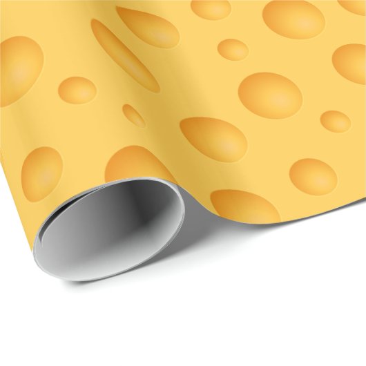 Papier Cadeau Motif jaune de fromage (Coin rond)