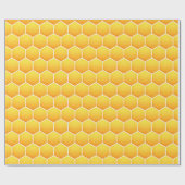 Papier Cadeau Motif jaune de nid d'abeilles (Plat)