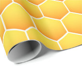 Papier Cadeau Motif jaune de nid d'abeilles (Coin rond)