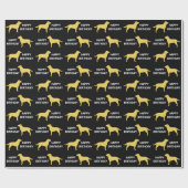 Papier Cadeau Motif jaune de silhouettes de labrador retriever (Plat)