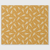 Papier Cadeau Motif Jaune des arbres de Noël (Plat)