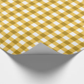 Papier Cadeau Motif jaune et blanc de contrôle de guingan (Coin)