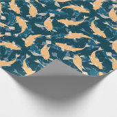 Papier Cadeau Motif jaune et bleu - Koi Fish (Coin)