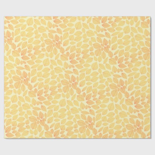 Papier Cadeau Motif Jaune Orange Feuille Sur Arrière - plan Past (Plat)