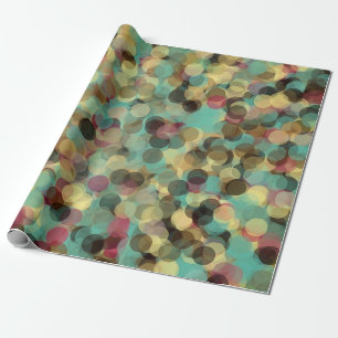 Papier Cadeau motif jaune rose vert et bleu abstrait