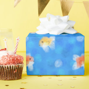 Papier Cadeau Motif joli carpe koï aquarelle