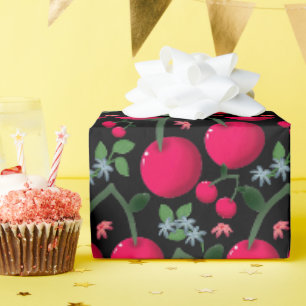 Papier Cadeau Motif joli de cerise Cerise rouge sans couture