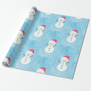 Papier Cadeau Motif Jolly Christmas Holiday Snowman