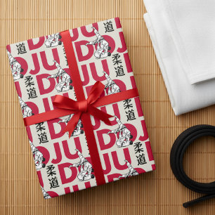 Papier Cadeau Motif Judo - Kanji, Judoka
