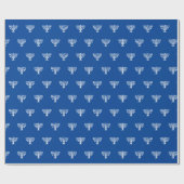 Papier Cadeau Motif juif moderne bleu et blanc (Plat)