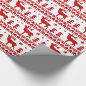 Papier Cadeau Motif juste rouge de chandail de Noël d'île (Coin)