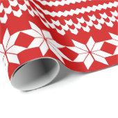 Papier Cadeau Motif juste rouge de chandail de Noël d'île (Coin rond)