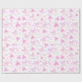 Papier Cadeau Motif Kawaii Coeurs et rubans (Plat)