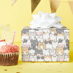 Papier Cadeau Motif Kawaii Cute Cats
