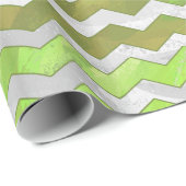 Papier Cadeau Motif Kiwi Bash Green Chevron (Coin rond)
