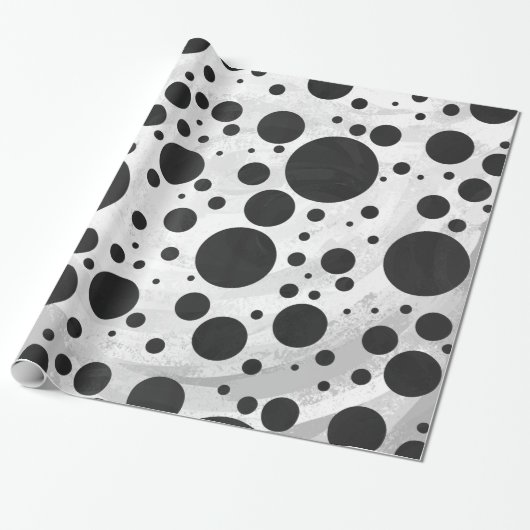 Papier Cadeau Motif Kohl Black Polka (Déroulé)
