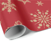 Papier Cadeau Motif Kraft Paper Snowflakes ID589 (Coin rond)