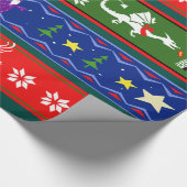 Papier Cadeau Motif laid de chandail de style d'imaginaire (Coin)