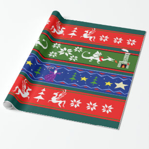 Papier Cadeau Motif laid de chandail de style d'imaginaire