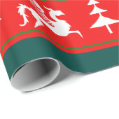 Papier Cadeau Motif laid de chandail de style d'imaginaire (Coin rond)