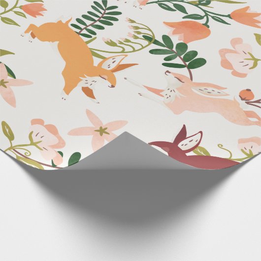 Papier Cadeau Motif lapin mignon et jouant (Coin)