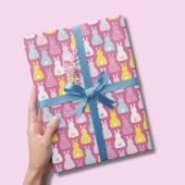 Papier Cadeau Motif lapin rose