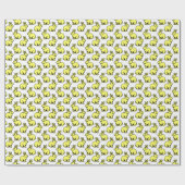 Papier Cadeau Motif lapins - Lt Jaune, Noir et Blanc (Plat)