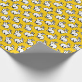 Papier Cadeau Motif lapins - Noir et Blanc avec Ambre (Coin)