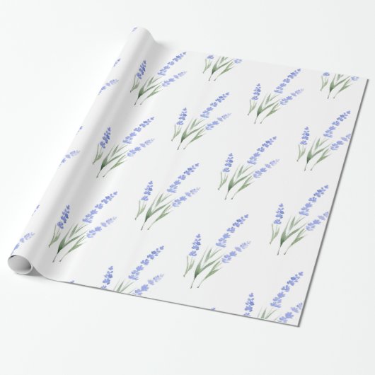 Papier Cadeau Motif Lavande aquarelle (Déroulé)