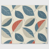 Papier Cadeau Motif Leaf moderne (Plat)