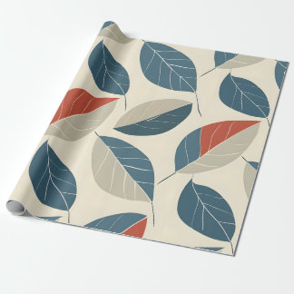 Papier Cadeau Motif Leaf moderne