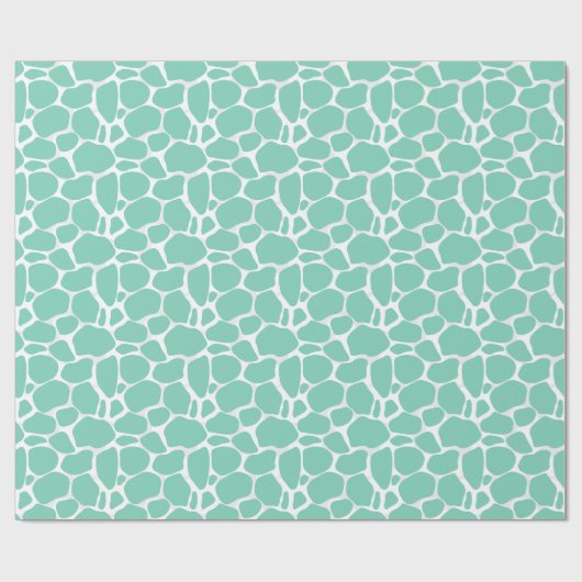 Papier Cadeau Motif Léopard Abstrait Blanc Et Mint-Vert (Plat)