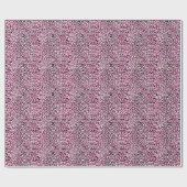 Papier Cadeau Motif Léopard Blanc Rose. (Plat)