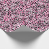 Papier Cadeau Motif Léopard Blanc Rose. (Coin)