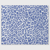 Papier Cadeau Motif léopard bleu (Plat)