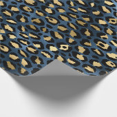 Papier Cadeau Motif léopard bleu or (Coin)