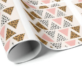 Papier Cadeau Motif Léopard Chic et Triangle Rose (Coin rond)