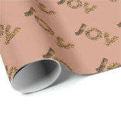Papier Cadeau Motif Léopard Joie de Noël (Coin rond)