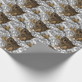 Papier Cadeau Motif Leopard & Peonies (Coin)
