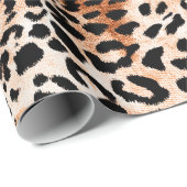 Papier Cadeau Motif léopard, poster de animal africain (Coin rond)