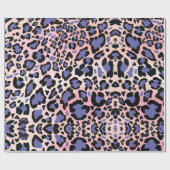 Papier Cadeau Motif léopard rose et bleu (Plat)